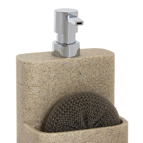 Дозатор для моющего средства с губкой Arena бежевый