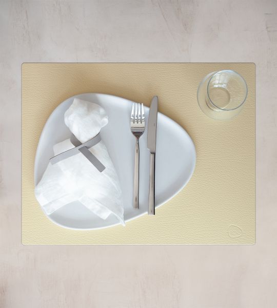 Сервировочная салфетка из натуральной кожи прямоугольная 30х40 см, цвет золотой, LIND DNA 990153