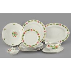 Новогодний столовый сервиз Мэри-Энн на 6 персон «Шишки» без супницы Новогодняя 03162114-2571 LEANDER