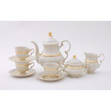 Сервиз кофейный 15 предметов с чашкой 150 мл Золотой кант 007560714-1239 LEANDER