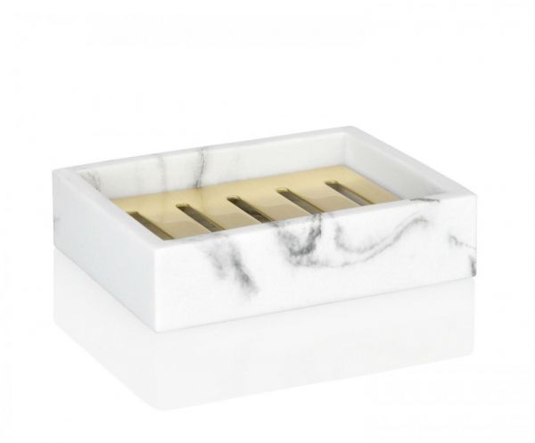 Мыльница ANDREA HOUSE White Marble and Brass 