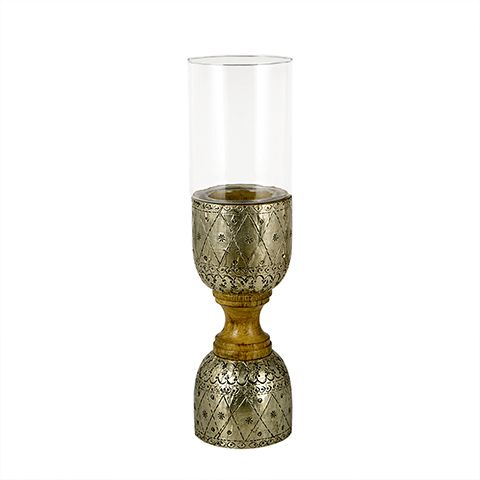 Подсвечник  Light burnt with ant. silver metal finish  ROOMERS FURNITURE