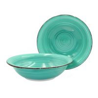 Тарелка глубокая Aria 850 мл бирюзовый 2 шт Papi