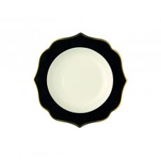Тарелка десертная из костяного фарфора 22 см, 300 мл, черный/белый/золотой LE COQ