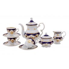 Кофейный сервиз Соната 15 предметов Золотая роза, кобальт 07160714-1457 LEANDER