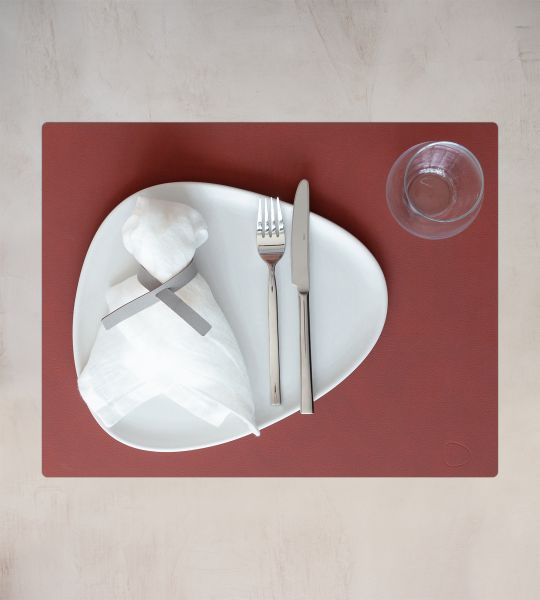 Сервировочная салфетка из натуральной кожи прямоугольная 30х40 см, цвет кирпичный, NUPO LIND DNA 989996