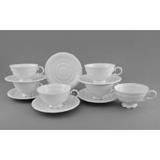 Набор чашек с блюдцем 200 мл С Белыми Узорами 6 шт 07160425-3001 LEANDER