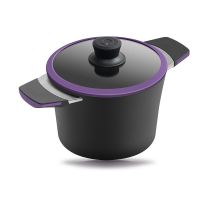 Кастрюля баклажановая ?24cm, 4 л. С крышкой и цветной упаковкой     (3)     30400v