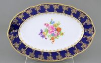 Блюдо овальное 36 см Кобальт, мелкие цветы 03111513-0086 LEANDER