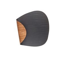 Сервировочная салфетка из натуральной кожи фигурная 36х42 см, цвет черный-коричневый, LIND DNA 982191