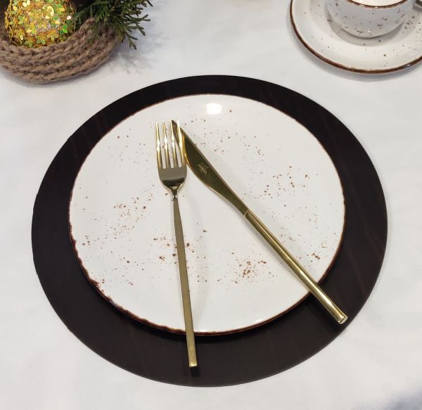 Сервировочная салфетка из натуральной кожи круглая 30 см, цвет коричневый, Buffalo LIND DNA 981709