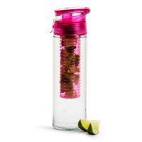 SagaForm Бутылка для напитков с колбой для фруктов To go, розовая