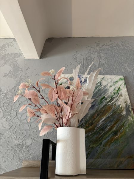 Ваза для цветов с кожаной отделкой белая, Vero VR-03WT