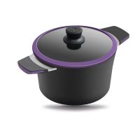 Кастрюля баклажановая ?20cm, 2,5 л. С крышкой и цветной упаковкой     (6)     30250v