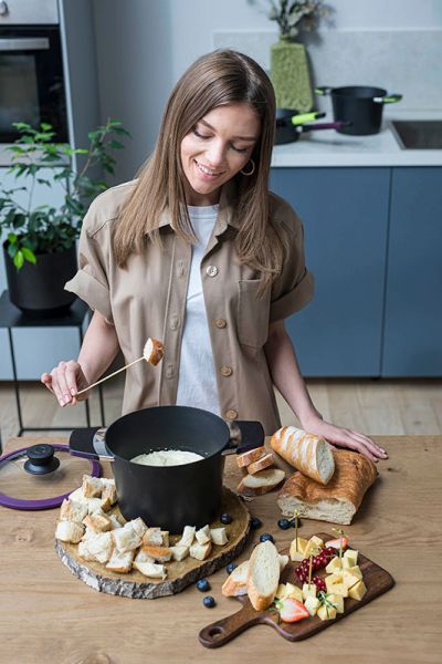 Кастрюля баклажановая Индукционная ?24cm, 4 л. С крышкой и цветной упаковкой     (3)     37400v