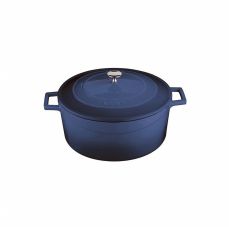 Литая чугунная кастрюля с крышкой 20 см LAVA синяя