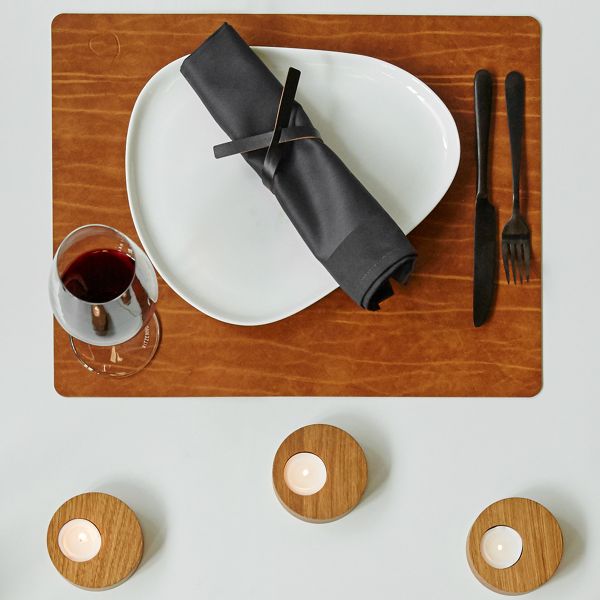 Сервировочная салфетка из натуральной кожи прямоугольная 30х40 см, цвет рыжий, Buffalo LIND DNA 98895