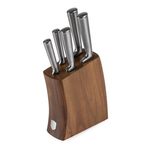 Набор 6 ножей с подставкой из акации, Berlinger Haus, stainless steel, серебристый     (6)     BH/3124