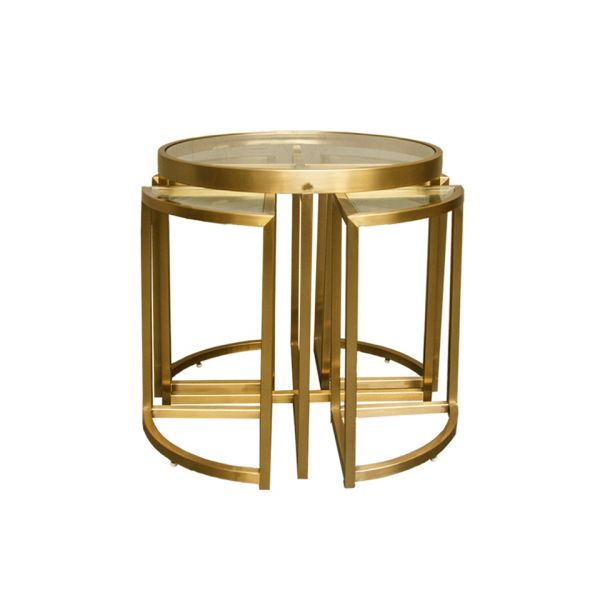 Стол приставной ROOMERS FURNITURE matte gold 60x55x60 см