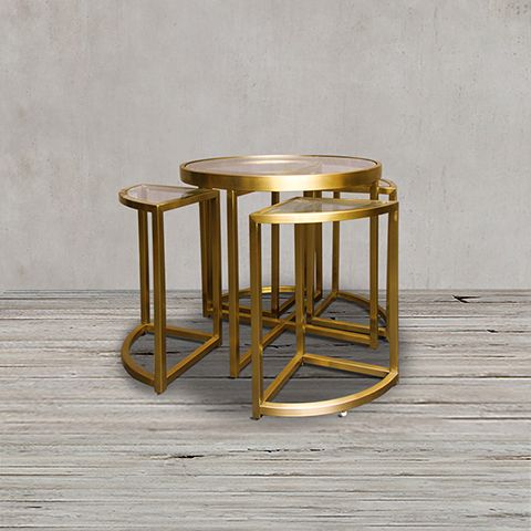 Стол приставной ROOMERS FURNITURE matte gold 60x55x60 см