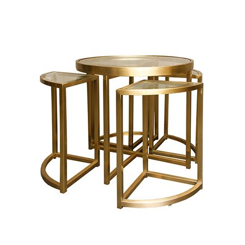 Стол приставной ROOMERS FURNITURE matte gold 60x55x60 см