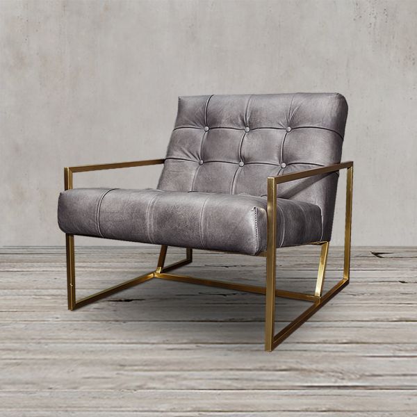 Кресло ROOMERS FURNITURE grey/matte gold