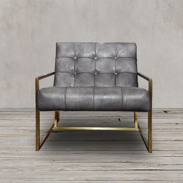 Кресло ROOMERS FURNITURE grey/matte gold