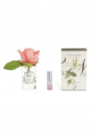 Бутон розы диффузор ROSE BUD white peach коралловый, прозрачная ваза, 1 спрей 5мл ВхШхД 13,5