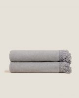 Плед Frati SOFT BAMBOO GRIGIO PERLA с тесьмой Matisse, серый однотонный, 160х200, бамбук 40% полиэст