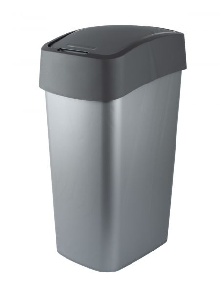 Контейнер для мусора FLIP BIN серебристый/графитовый 45л CURVER