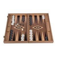 BACKGAMMONНарды с боковыми стойками, 38x23см, американский орех, рисунок черный+дуб