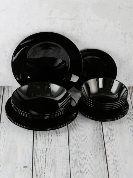 Столовый набор ЛИЛИ ЧЕРНЫЙ 16 предметов LUMINARC