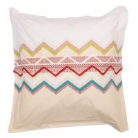 Наволочка ZIGZAG rouge 65x65 см, хлопок перкаль Blanc des Vosges
