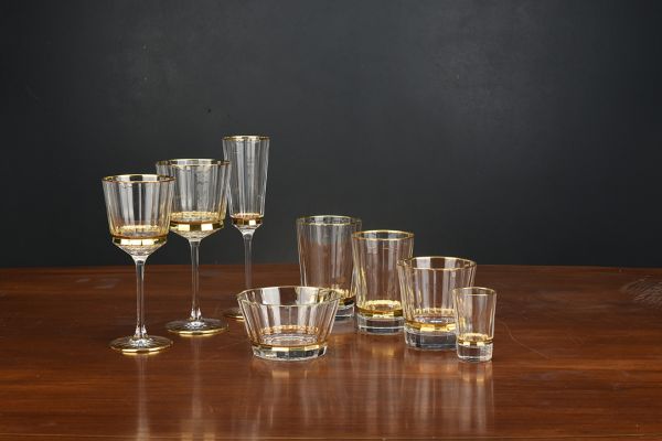 MACASSAR LIGHT FLUTНабор бокалов для шампанского 6шт, хрусталь, золото 24К , H.23