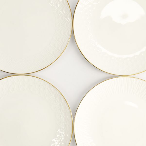 Набор тарелок Nippon White Gold 4 шт 19 см, фарфор TOKYO DESIGN
