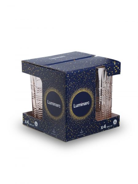 Набор стаканов ДАЛЛАС РОЗОВЫЙ 4шт 380мл высокие LUMINARC