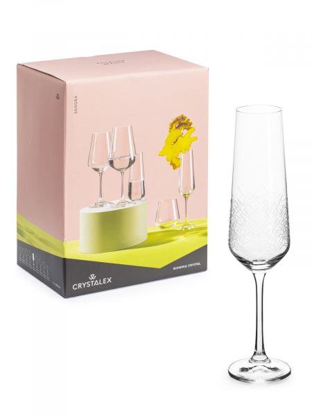 Набор бокалов для шампанского SANDRA Blizzard 6шт 200мл CRYSTALEX
