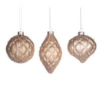 GLSS PEARL BALL GLD Стеклянный шар с жемчугом золото 8 см (цена за 3шт)