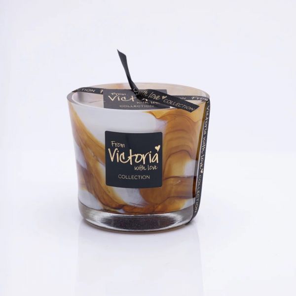 Свеча ароматическая Victoria with Love Wave brown 400гр, выдувное стекло