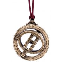 Подвеска астрономическое кольцо Hemisferium Hanging Astronomical Ring Dial, 4.5 см, толщина 4 мм, бронза