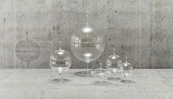 Бонбоньерка CANDY DISH II, диам 100 мм, высота 175 мм муслиновое стекло