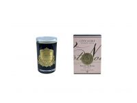 PETAL DE ROSEСвеча 75 гр, черный стаканчик, золотой декор, ВхШхД 11х7,5х7,5см соевый воск, время г