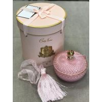Pink Round Art Deco Свеча 300 гр, кисточка ароматизированная, спрей 5 мл для кисточки, розовая шка