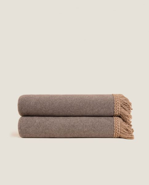 Плед Frati SOFT BAMBOO TORTORA с тесьмой Matisse, коричневый, 160х200, бамбук 40% полиэстер 60%, 900