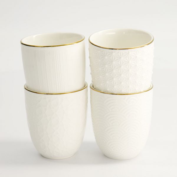 Набор кружек Nippon White Gold 4 шт, 6.7x7.7 см, 170 мл, фарфор TOKYO DESIGN
