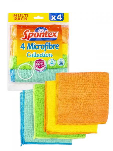 Салфетка MICROFIBRE4 30х30см 4шт SPONTEX