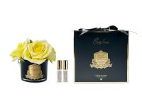 Букет из 5 роз FIVE ROSE yellow , цвет желтый, черная ваза, 2 спрея по 5 мл
