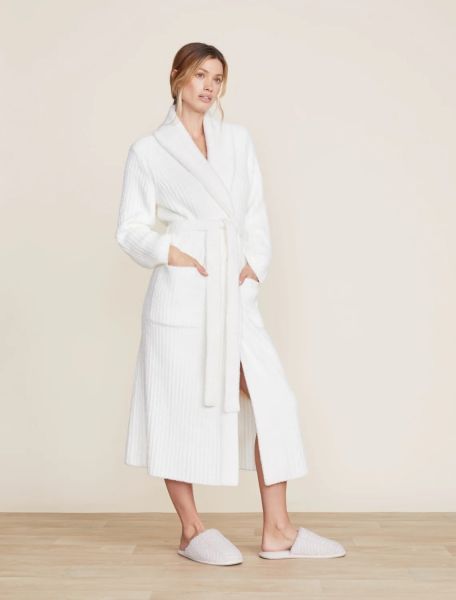 Халат Barefoot Dreams ECO CC RIBBED цвет слоновая кость, трикотаж, рельефная полоска, 100% полиэсте