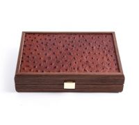 DOMINOESДомино, коричневый, страусиная эко-кожа, деревянный ящик 24x17см