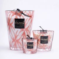 Свеча ароматическая Victoria with Love Ferns red 400гр, выдувное стекло